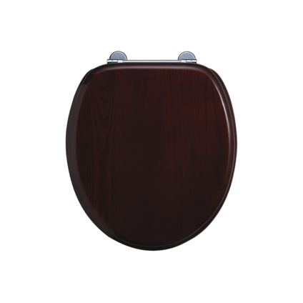 Product Cut out image of the Burlington Gloss Mahogany Toilet Seat
